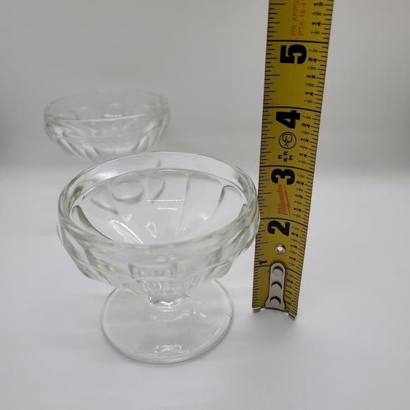Vintage Glass Ice Cream Parlor Sundae Bowls Set of 2 - Picture 11 of 11